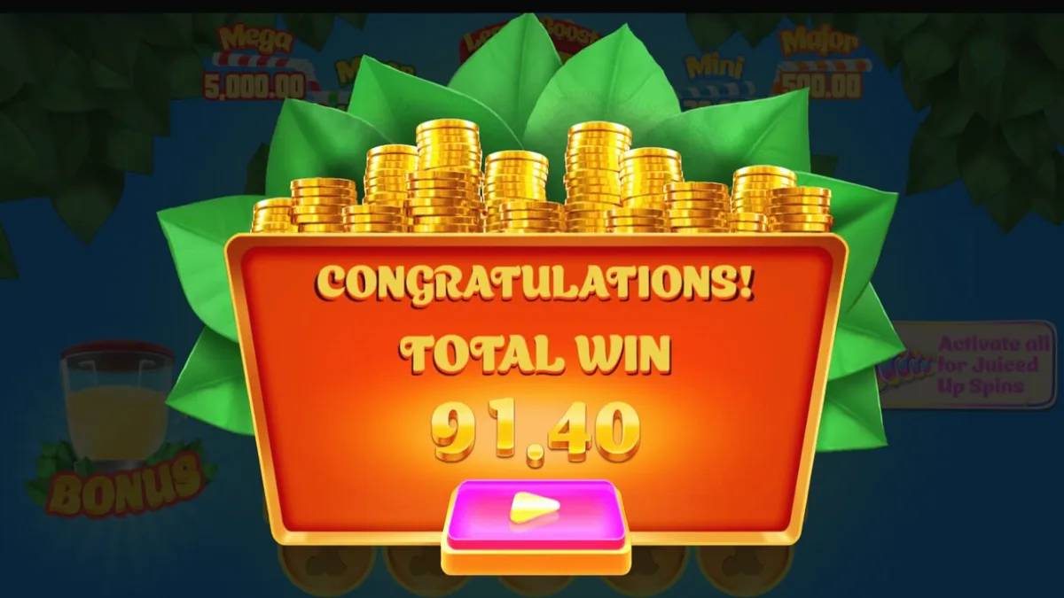 Tampilan visual slot Lucky Lemons 2 Juiced Up dengan tema pop-art neon yang cerah